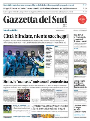 Prima Pagina "Gazzetta del Sud | Messina-Sicilia"