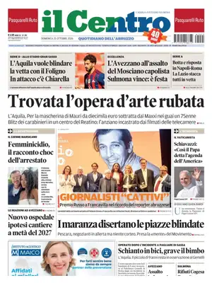 Prima Pagina "Il Centro | L'Aquila"