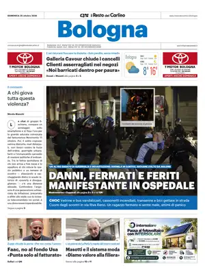 Prima Pagina "Il Resto del Carlino | Bologna"
