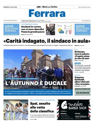 Prima Pagina "Il Resto del Carlino | Ferrara"