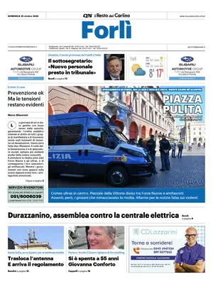 Prima Pagina "Il Resto del Carlino | Forlì"