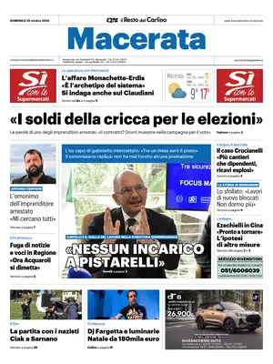 Prima Pagina "Il Resto del Carlino | Macerata"