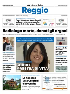 Prima Pagina "Il Resto del Carlino | Reggio"