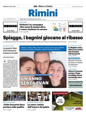 Prima Pagina "Il Resto del Carlino | Rimini"