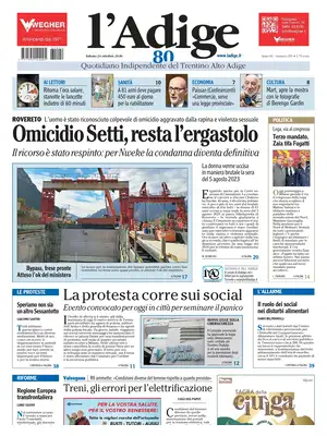 Prima Pagina "L'Adige"