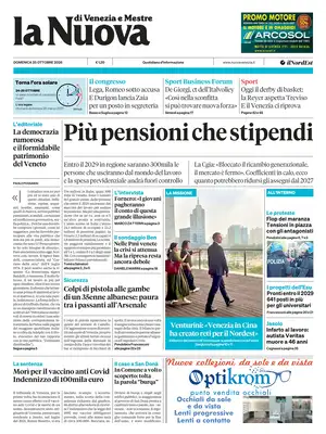 Prima Pagina "La Nuova di Venezia e Mestre"