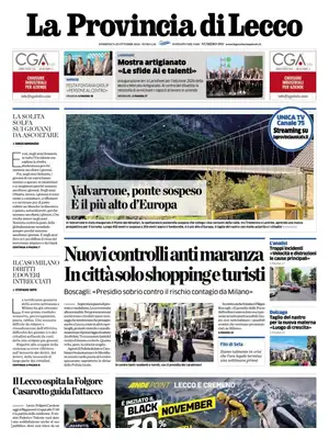 Prima Pagina "La Provincia di Lecco"