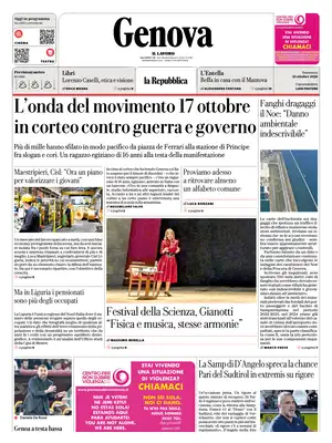 Prima Pagina "La Repubblica | Genova"