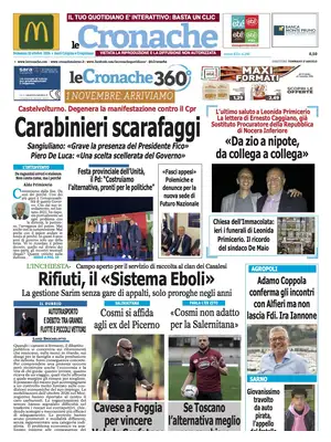 Prima Pagina "Le Cronache | Salerno"