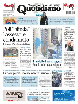 Prima Pagina "Nuovo Quotidiano di Puglia | Lecce"